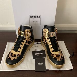 Moschino genuine calf hair detail basket sneaker size 7 new